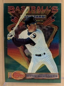 1993 1° PRIMO TOPPS GREEN FINEST #105 Ryne Sandberg Cubs HOF RARO CROMO ICONICO - Foto 1 di 2
