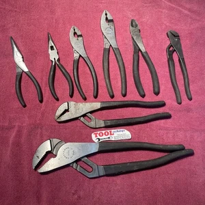 8Pc Craftsman Plier Set   USA, Slip Jaw, Tongue & Grove Needle Nosie - Picture 1 of 15