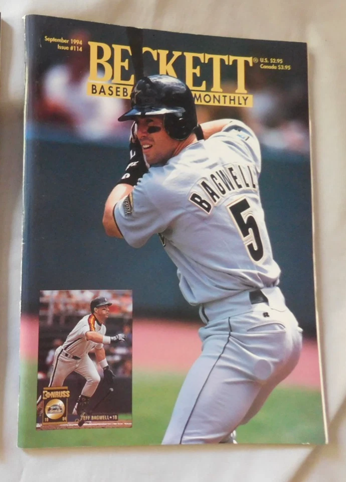 Jeff Bagwell Houston Astros Sept 1994 Beckett Baseball Card Monthly #114 Ex - Image 1 of 1