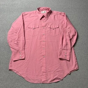 Vintage H Bar C Shirt Mens 18 34 Dagger Tails Pearl Snap Western Made in USA - Picture 1 of 10