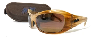 Gafas de sol de hibisco Maui Jim, Italia MJ134-22, marcos de plástico a rayas marrones LEER - Imagen 1 de 13