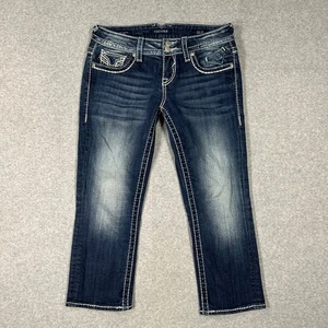 Vigoss The Chelsea Capri Damen Gr. 3/4 Denim Dark Wash Stretch Distressed - Bild 1 von 11