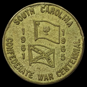 1961 - 1965 South Carolina Fort Sumter Relic Confederate War Centennial Medal - Picture 1 of 2
