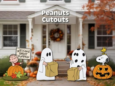 Recortes de Halloween de cacahuetes | Snoopy, Linus, letreros de patio Woodstock | Gran calabaza Foto 1 de 4