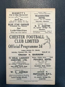 27.2.1954. Chester v Barrow, (Div 3 North). - Picture 1 of 2