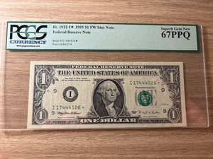 1995 $1 Minneapolis STAR PCGS 67 PPQ Fr 1922-I* STAR PCGS SUPERB GEM UNC - Picture 1 of 2