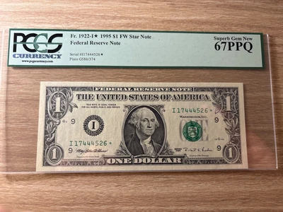 1995 $1 Minneapolis STAR PCGS 67 PPQ Fr 1922-I* STAR PCGS SUPERB GEM UNC - Image 1 of 2