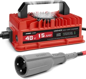 Chargeur de batterie voiturettes de golf 15 AMP 48 volts pour club car prise ronde 3 broches - Photo 1/9