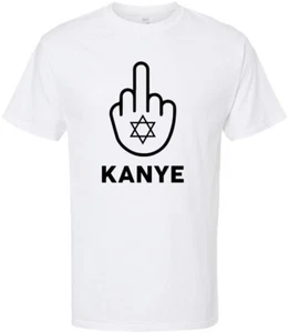 F Kanye Printed T-Shirt | Funny Middle Finger Tee for Men and Women, White - Picture 1 of 2