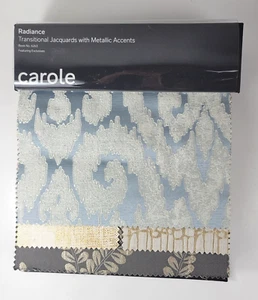 Carole Fabric Upholstery Sample Book Transitional Jacquards Metallic Accents - Picture 1 of 22
