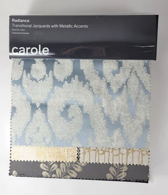 Carole Fabric Upholstery Sample Book Transitional Jacquards Metallic Accents - Image 1 of 4