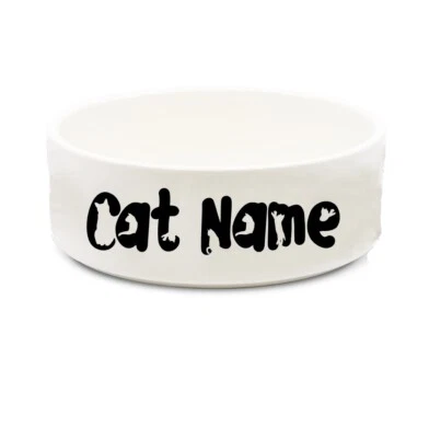 Personalisierter Tiernapf Wasserfutter Name Katze Katze Schrift Keramik 15cm breit - Bild 1 von 3