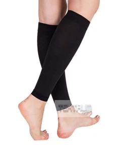 Tektrum (1 pair) Calf Shin Graduated Compression Medical Sleeve 20-30MMHG, Black - Picture 1 of 3
