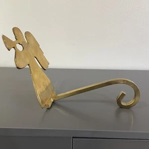 Calza angelo ottone vintage braccio lungo finitura oro pesante tromba natalizia - Foto 1 di 5