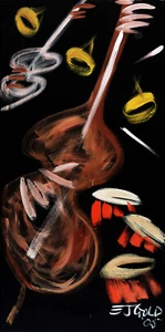 6er Set EJ GOLD Jazz Art Original Monumentale signiert COA - Bild 1 von 12