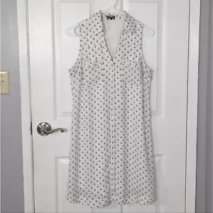 Express Kleid Anker Print Knopfleiste ärmellos weiß & blau maritim Größe S - Bild 1 von 8
