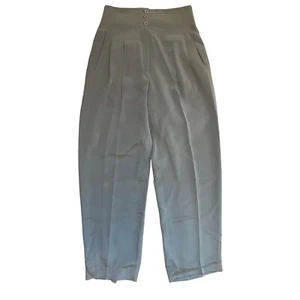 Richard Tyler gray high waisted women's 100% silk pants with pockets size 8 - Picture 1 of 9