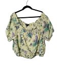 Inc International Concepts Yellow Floral Off The Shoulder Top Plus Size 4X