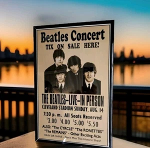 The Beatles 1966 Cleveland Stadium Concert Poster 11 X 17 Framed - Picture 1 of 3