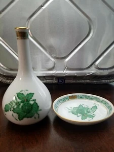 Herend chinese bouquet green vase y small Oval Dishes - Picture 1 of 6
