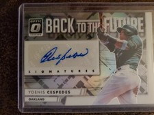 2016 DONRUSS OPTIC BACK TO THE FUTURE YOENIS CESPEDES AUTOGRAPH A'S METS