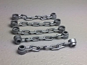 New LEGO Flat Silver CHAIN 5 Links Castle Ghost Skeleton Dino Minifig Part (x5) - Picture 1 of 10