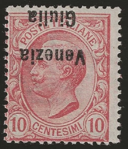 1918 Venezia Giulia - 10 c. Michetti soprastampa capovolta firma E. Diena MNH** - Picture 1 of 2