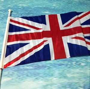 VE DAY - 10 Pack Union Jack Fabric Hand Flag Extra Large 18 x 12 inches - Picture 1 of 6