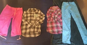 Girls Size 16 Lot 2 Pants 2 Plaid Long Sleeve Tops Outfits Children's Place - Picture 1 of 3
