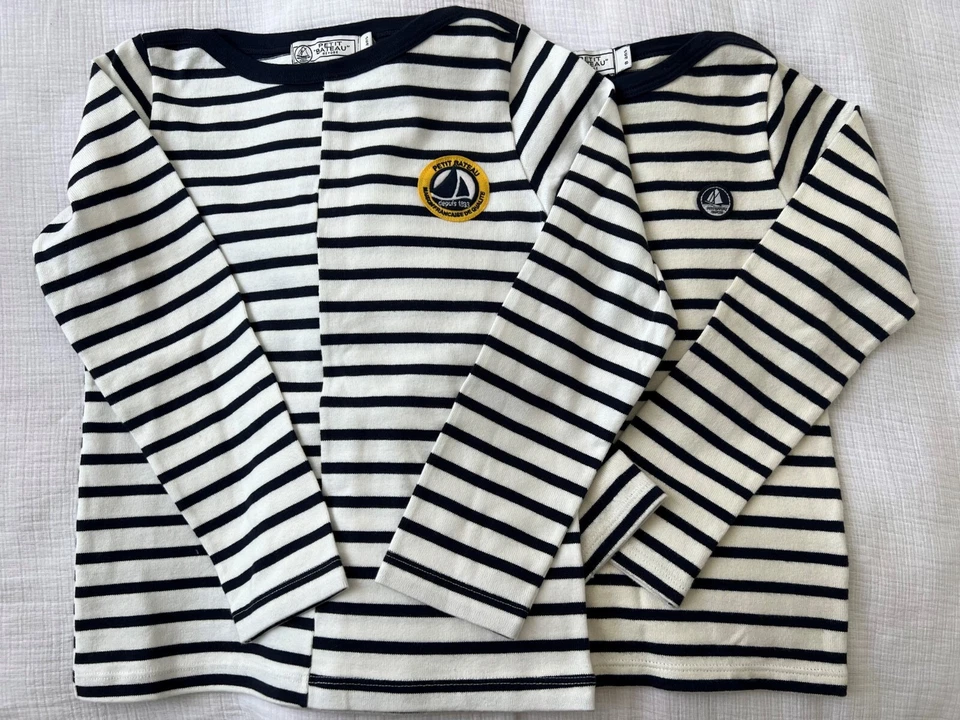 Camisas Pettit Bateau 2 rayas, talla T8, perfectas para gemelos Foto 1 de 4