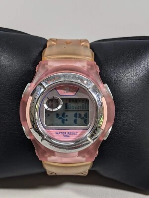 Reloj Athletic Works Digital Día Fecha Temporizador Iluminado 41 mm Estuche Naranja Silicona Foto 1 de 4