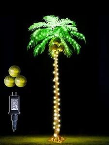 5 FT LED Lighted Palm Tree with Coconuts Outdoor Artificial Palm Tree Prelit ... - Picture 1 of 6