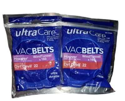2-PACK Ultra Care #20-57008 VacBelts Hoover Wind Tunnel 160 and Dirt Devil 22 - Image 1 of 3