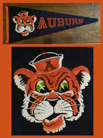 VINTAGE Auburn University Tigers Football Pennant! WOW! Cover
