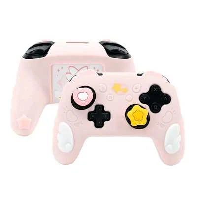 GeekShare Case Cover & Thumb Grips for SwitchPRO Controller Skin Star Wing Pink - Image 1 of 4