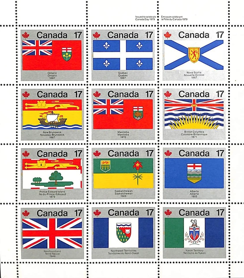 Canada - Scott 832a (821-832) - UR Pane of 16 - Field Stock No Plate - 1979 - Image 1 of 1