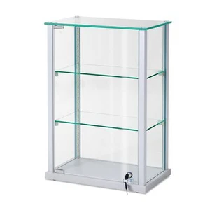 kleine mobile Tisch Glasvitrine LED Beleuchtung & abschließbar - Bild 1 von 2