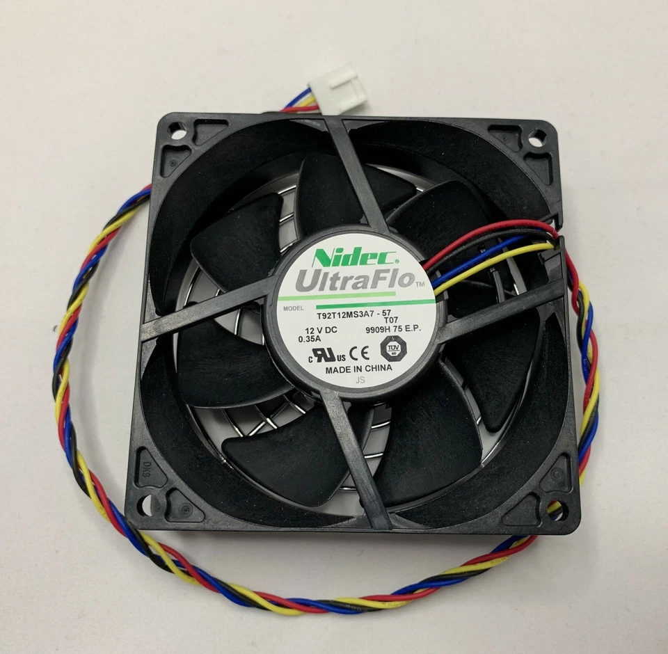 Nidec UltraFlo T92T12MS3A7-57 92*25mm DC12V 0.35A 4-Pin Cooling Fan w/Fan Grill - Image 1 of 4