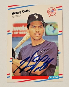 HENRY COTTO Signed 1988 Fleer #205 New York Yankees Card Autograph - Picture 1 of 2