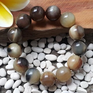 18 MM Genuine Indonesia Buffalo Horn Bracelet 13 Beads #12 - Picture 1 of 5