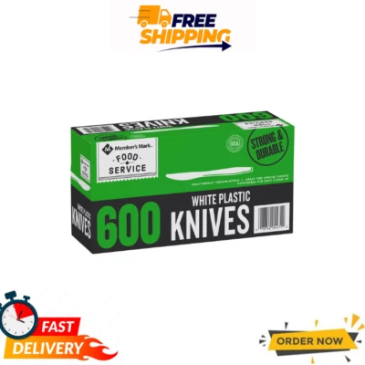 Cuchillos desechables Member's Mark de plástico blanco pesado 600 ct Foto 1 de 4