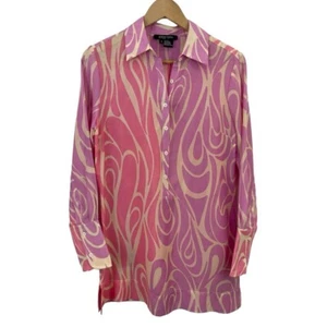 Etcetera Silk Blend Popover Tunic Womens Sz 4 Small Pink Swirl Top Blouse EUC - Bild 1 von 10