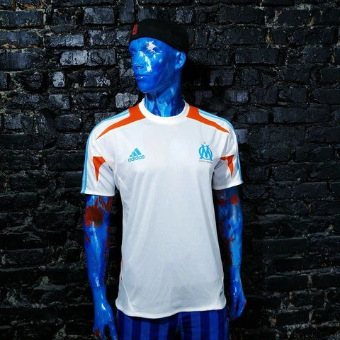 Olympique Marseille Training Jersey Football Shirt Adidas Formotion  Mens Size L Cover