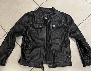 Urban Republic Boys Motorcycle Leather Jacket Size 5/6 - Picture 1 of 2