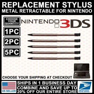 Original 3DS Metal Retractable Stylus For Nintendo Touch Pen Replacement Black - Picture 1 of 8