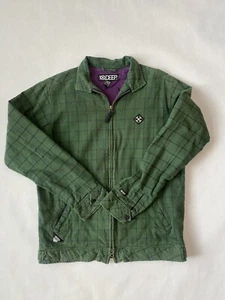 Men's 10 Deep Jacket Green Plaid Full Zip Coat Casual Medium - Picture 1 of 7