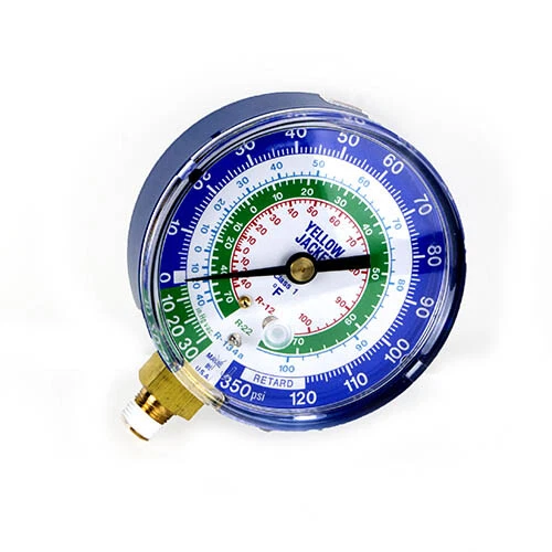Yellow Jacket 49104 3-1/8" Dry Compound Gauge, Blue °F, 30"-0-120 psi - Image 1 of 1