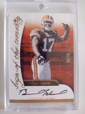 2005 SP Authentic Upper Deck Signed Autograph #SOT-BE 9/25 Braylon Edwards  Gold - Image 1 of 2