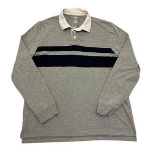 Sonoma Rugby Polo Shirt Grey Mens XL Long Sleeve Cotton Vintage Retro - Picture 1 of 9