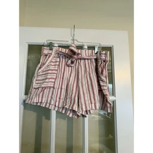 Cato Mujer Blanco Rojo Rayas Shorts Corbata Frontal Tirador XL Único - Imagen 1 de 3